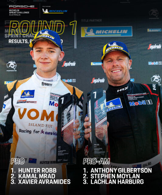 ✅ First career round win for @hunter_robb_motorsport 
✅ First Pro-Am win for Anthony Gilbertson since Sydney, 2017 (3,186 days ago) 
✅ PB round results for Mrad, Avramides and Moylan

A massive weekend on the Island for our Sprint Challenge opener! 

#SprintChallengeAus