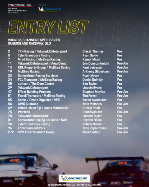 Round 3 is ready to roll! The grid is locked and loaded as we head to @qldraceway and the next @speedseriesau round.
#SprintChallengeAus #SpeedSeriesAU