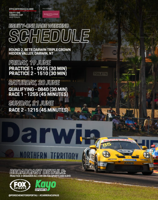 📺📅 Key times* for for the diary.
(*in Australian Central Standard Time)
#CarreraCupAus