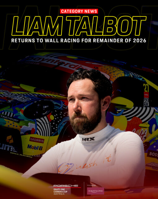 He's back! @liamtalbotracing makes his Porsche Equity-One Carrera Cup Australia return for the remainder of the 2026 season commencing in Darwin next week!
He'll return to @wallracingaustralia for his one-make Porsche comeback.
#CarreraCupAus