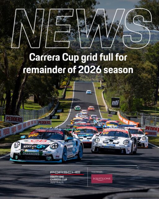 THE Porsche Equity-One Carrera Cup Australia Championship grid will be full for the remainder of the 2026 championship.

Head to the link in our bio for more details.

#carreracupaus
#porschemotorsportaus