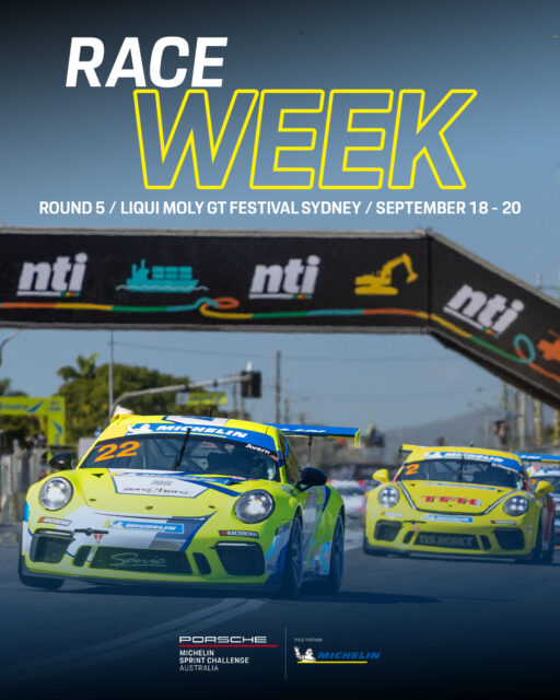 The penultimate round of Porsche Michelin Sprint Challenge is here!

Round 5 action at the LIQUI MOLY GT Festival Sydney begins on Friday!

#porschesprintchallenge #SprintChallengeAus