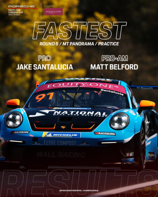 @jake.santalucia tops the one & only practice session for Round 5 of Porsche @equityoneau Carrera Cup Australia, with Matt Belford quickest in Pro-Am!
All eyes now turn to Qualifying at 5:00pm AEDT.