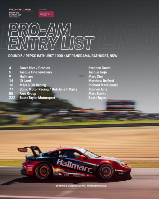 The Pro-Am field is set for Round 5 of Porsche @equityoneau Carrera Cup Australia!
#porschemotorsport #CarreraCupAus #RepcoSC