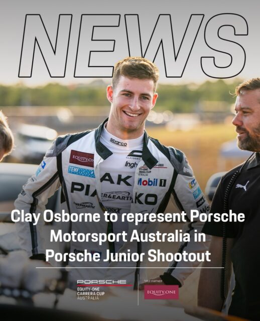 Clay Osborne will take on some of the best young drivers in the world after being nominated by Porsche Motorsport Australia to take part in the 2026 Porsche Junior Shootout at Circuit Portimão in Portugal next month 👏🏼