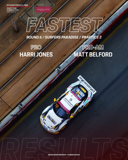 @harrijones99 ends day 1 of the Boost Mobile Gold Coast 500 on top, going fastest in Practice 2 while @mjbelf led the way in Pro-Am.
Busy day tomorrow with Qualifying at 10:15 (AEST) and Race 1 at 13:55 (AEST) 🏁

#carreracupaus #porschemotorsportau