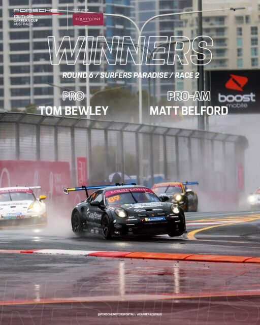 It was @tombewley07 who won race 2 of the weekend and his first Porsche @equityoneau Carrera Cup Australia win. After a tough result yesterday, @mjbelf turned it around to win in Pro-Am.
We’re getting ready for the final race of the weekend at 13:25 (AEST).
#carreracupaus #porschemotorsportau